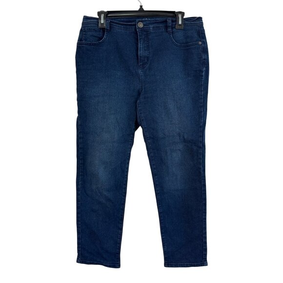 Style & Co. Petite 12P Womens Dark Wash Denim Jeans Embroidered Back Pockets - Picture 1 of 5